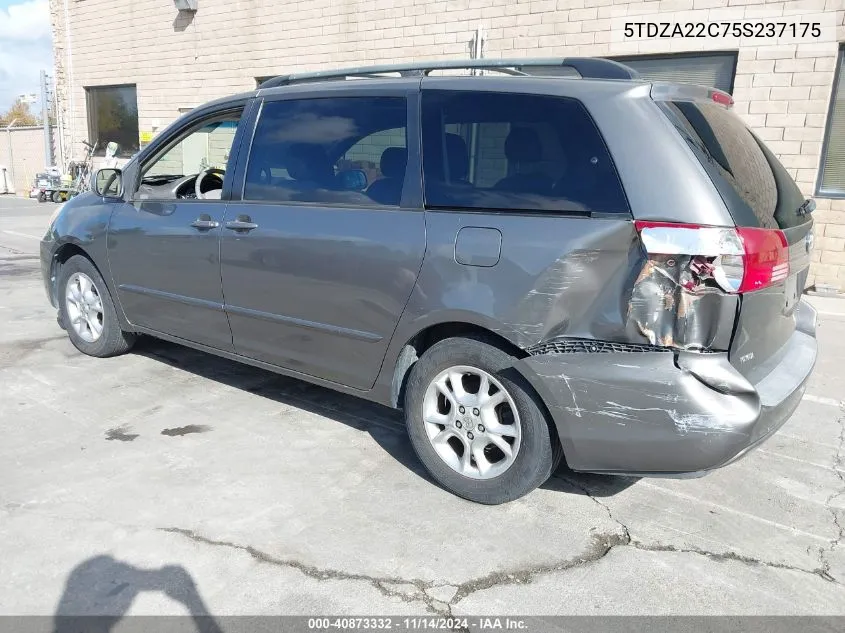 2005 Toyota Sienna Xle VIN: 5TDZA22C75S237175 Lot: 40873332