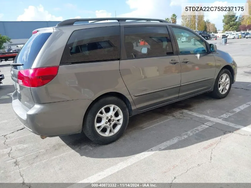 2005 Toyota Sienna Xle VIN: 5TDZA22C75S237175 Lot: 40873332