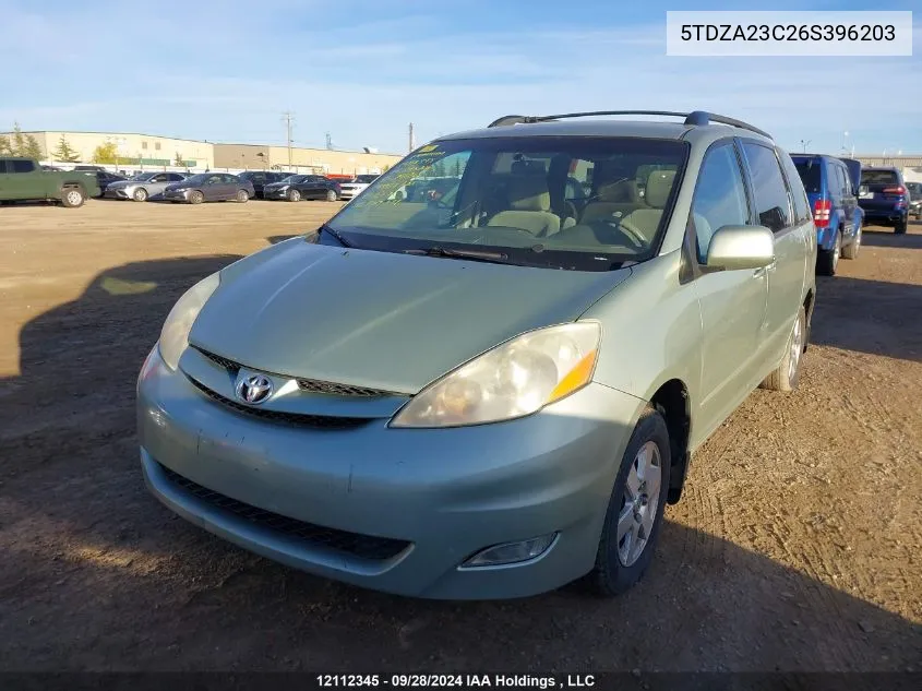 2006 Toyota Sienna Ce/Le VIN: 5TDZA23C26S396203 Lot: 12112345