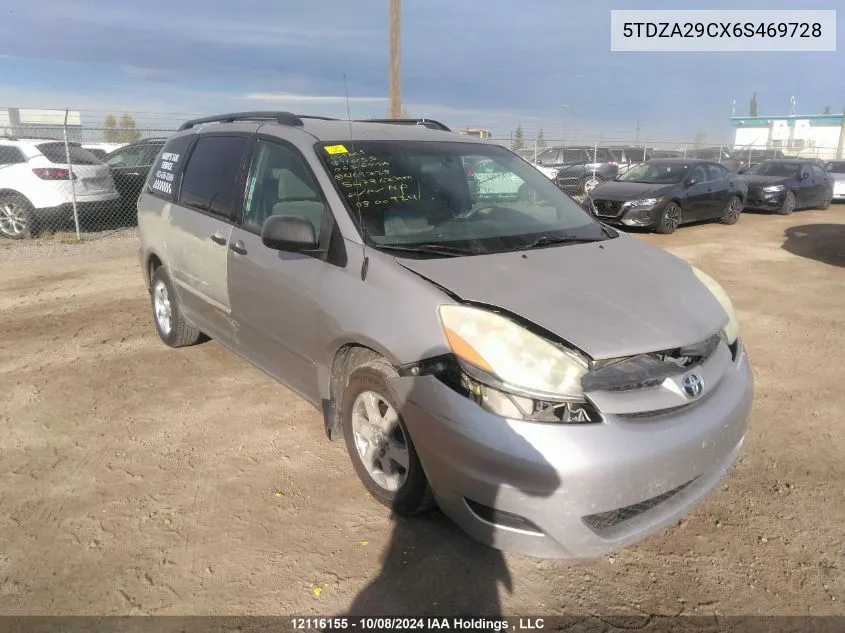 2006 Toyota Sienna Ce VIN: 5TDZA29CX6S469728 Lot: 12116155