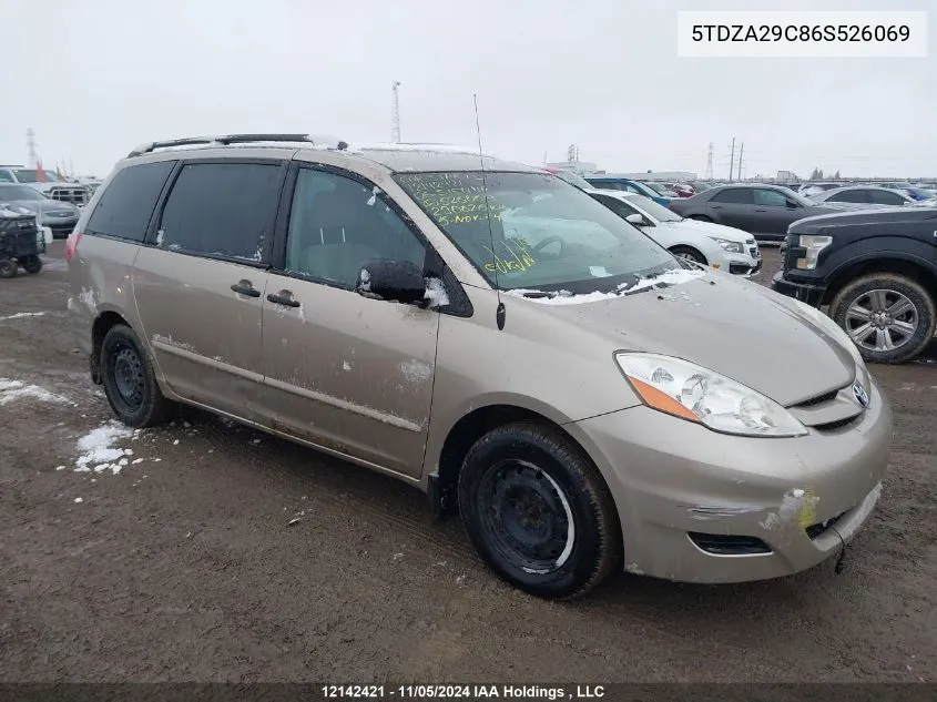 2006 Toyota Sienna Ce VIN: 5TDZA29C86S526069 Lot: 12142421