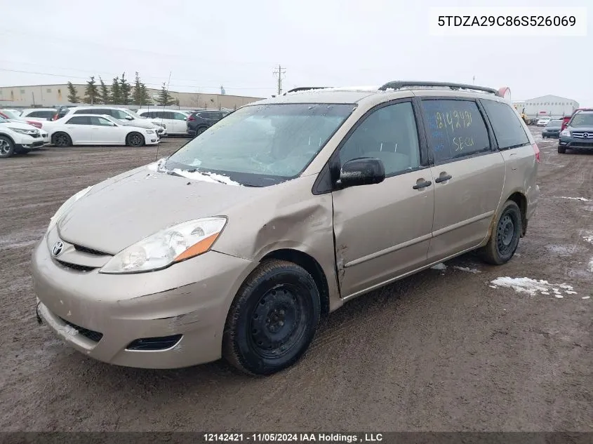 2006 Toyota Sienna Ce VIN: 5TDZA29C86S526069 Lot: 12142421