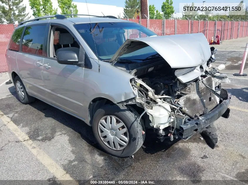 5TDZA23C76S421550 2006 Toyota Sienna Le