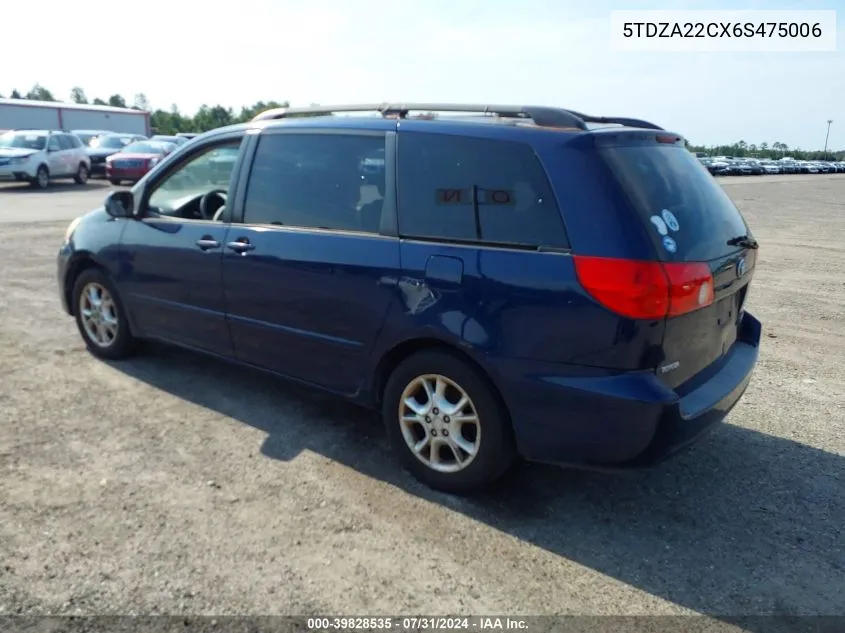 2006 Toyota Sienna Xle VIN: 5TDZA22CX6S475006 Lot: 39828535