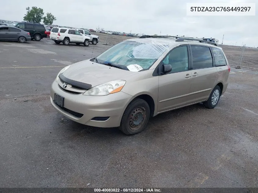 2006 Toyota Sienna Le VIN: 5TDZA23C76S449297 Lot: 40083822