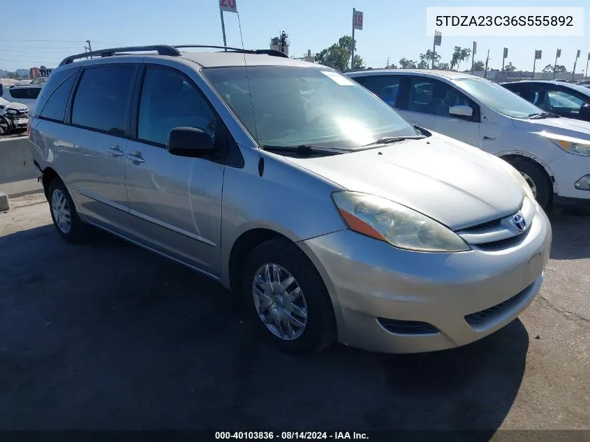 2006 Toyota Sienna Le VIN: 5TDZA23C36S555892 Lot: 40103836