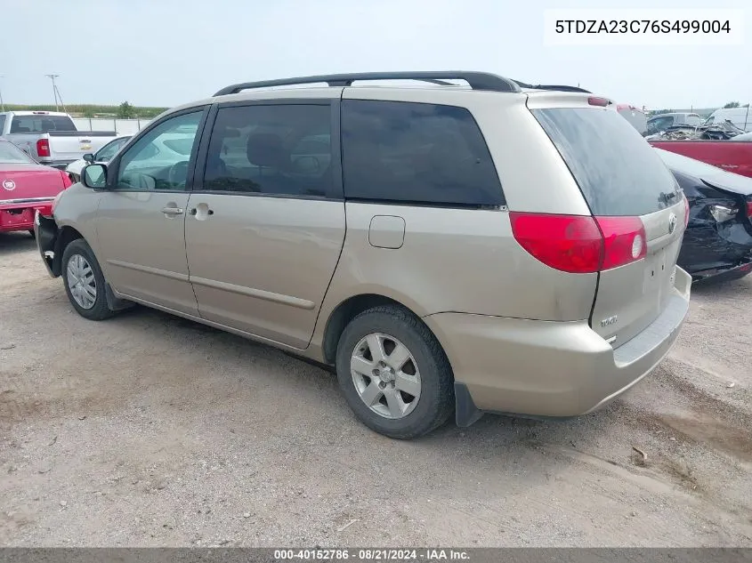 2006 Toyota Sienna Le VIN: 5TDZA23C76S499004 Lot: 40152786