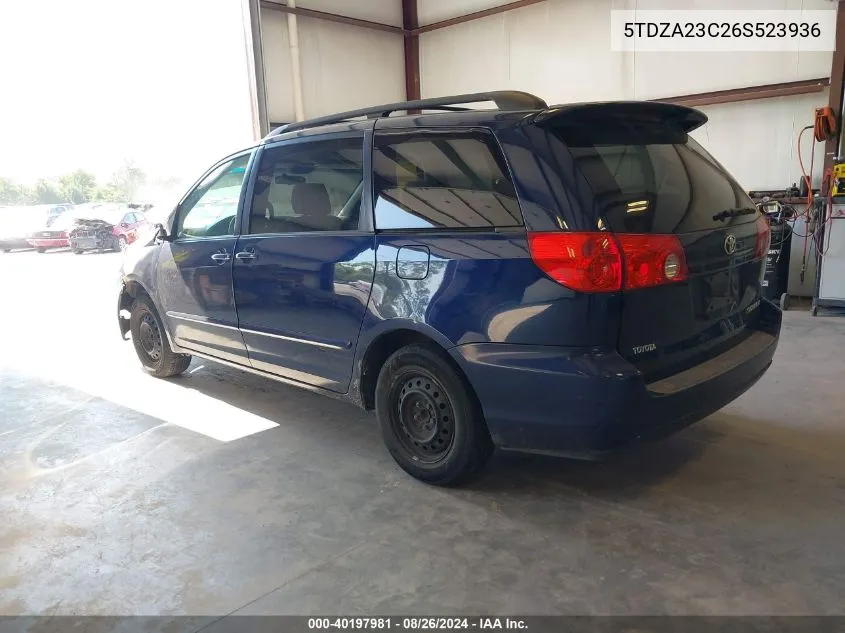 5TDZA23C26S523936 2006 Toyota Sienna Le