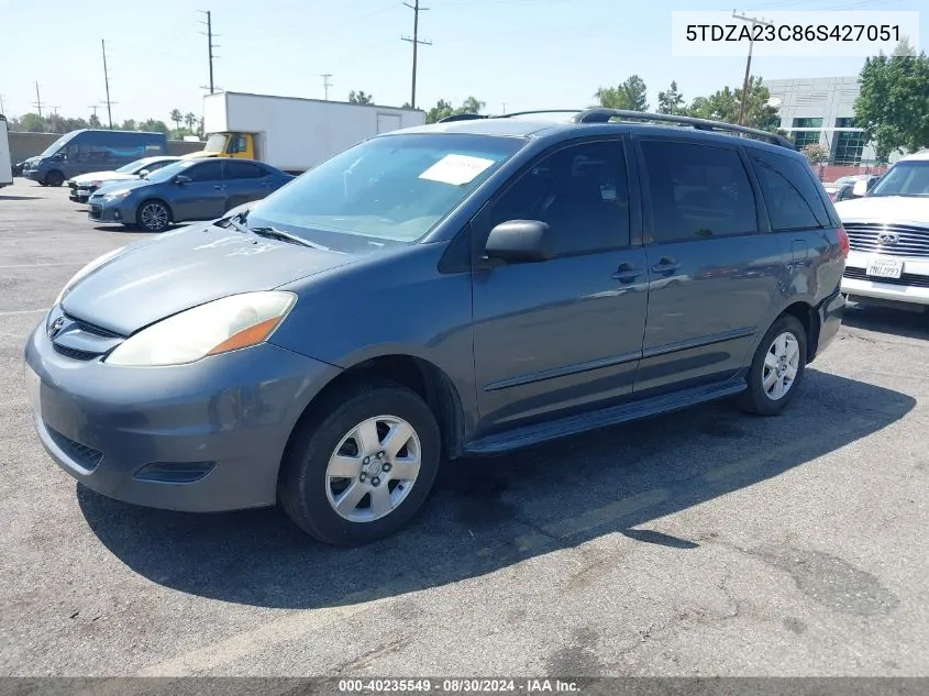 2006 Toyota Sienna Le VIN: 5TDZA23C86S427051 Lot: 40235549