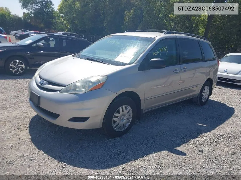 5TDZA23C06S507492 2006 Toyota Sienna Le