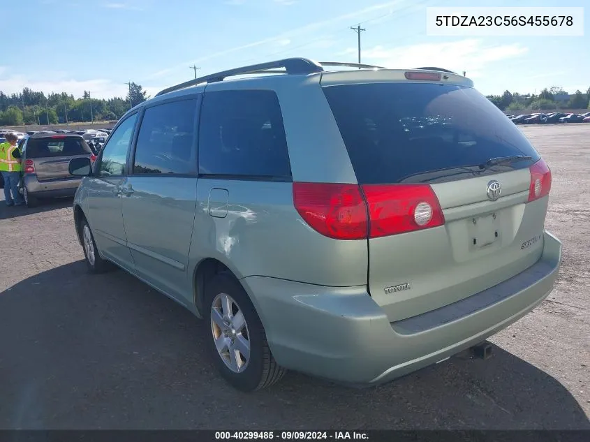 2006 Toyota Sienna Le VIN: 5TDZA23C56S455678 Lot: 40299485