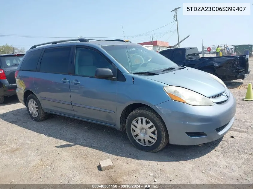 2006 Toyota Sienna Le VIN: 5TDZA23C06S399407 Lot: 40301158