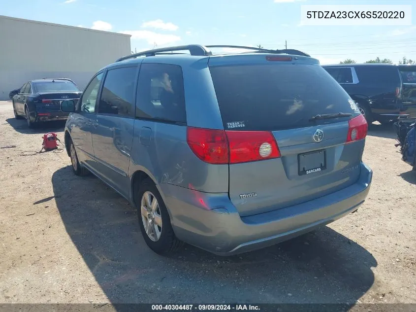 5TDZA23CX6S520220 2006 Toyota Sienna Le