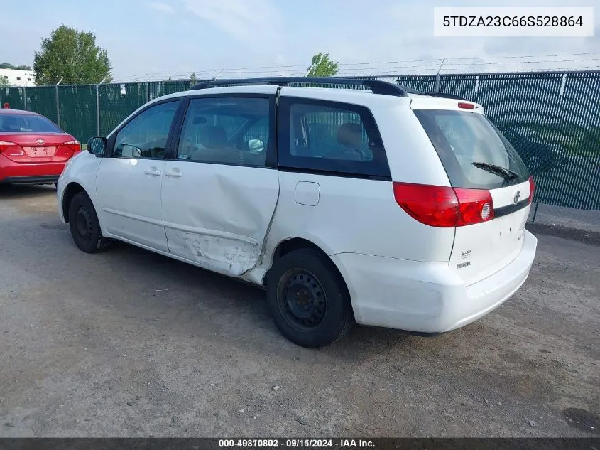 2006 Toyota Sienna Ce VIN: 5TDZA23C66S528864 Lot: 40310802