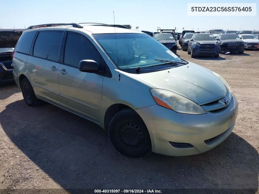 2006 Toyota Sienna Ce VIN: 5TDZA23C56S576405 Lot: 40315097