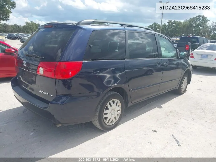 5TDZA23C96S415233 2006 Toyota Sienna Le