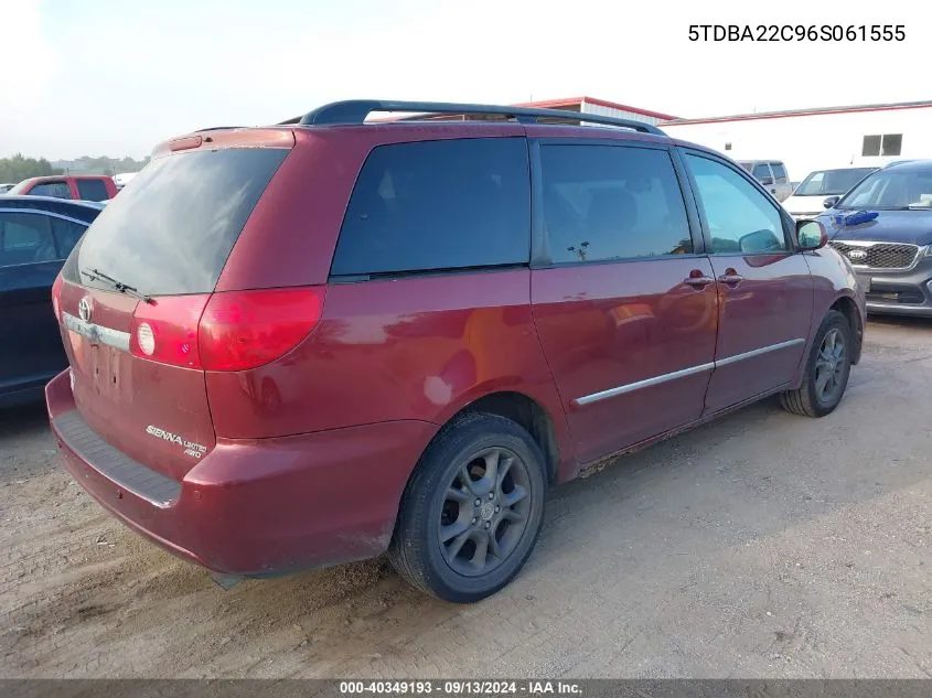 5TDBA22C96S061555 2006 Toyota Sienna Xle Limited