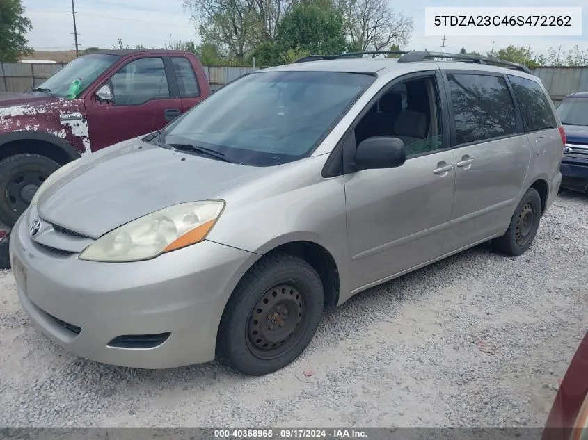 2006 Toyota Sienna Le VIN: 5TDZA23C46S472262 Lot: 40368965