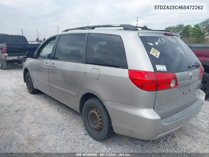 2006 Toyota Sienna Le VIN: 5TDZA23C46S472262 Lot: 40368965