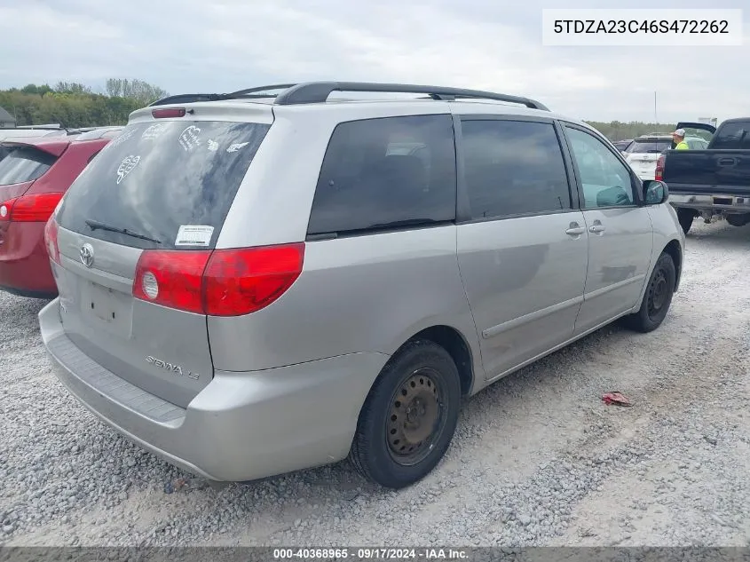 2006 Toyota Sienna Le VIN: 5TDZA23C46S472262 Lot: 40368965