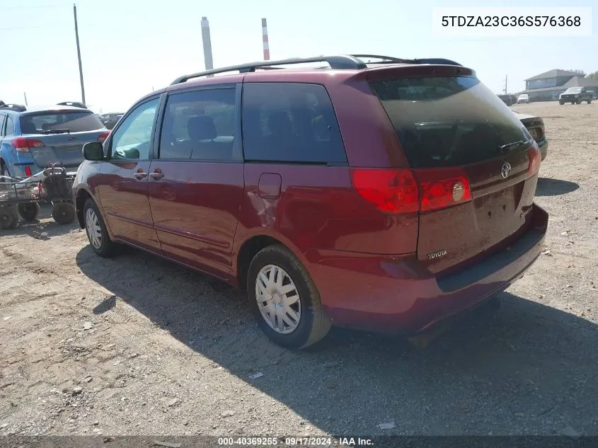 2006 Toyota Sienna Le VIN: 5TDZA23C36S576368 Lot: 40369255