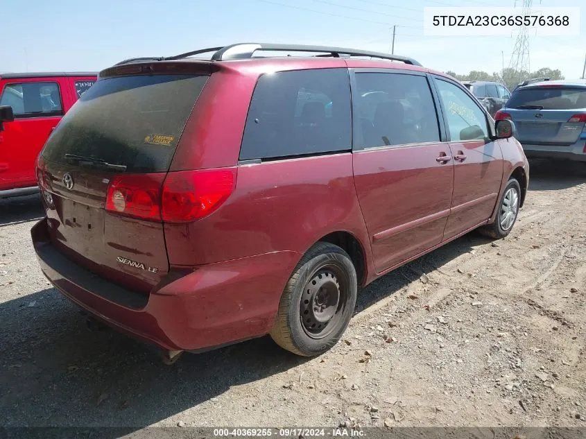 2006 Toyota Sienna Le VIN: 5TDZA23C36S576368 Lot: 40369255