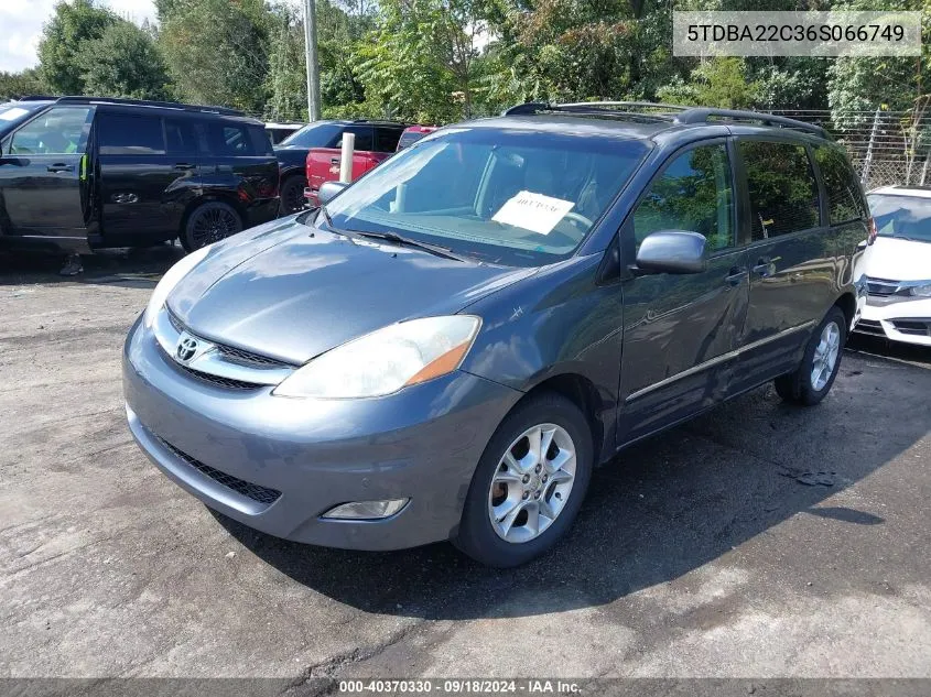 2006 Toyota Sienna Xle Limited VIN: 5TDBA22C36S066749 Lot: 40370330