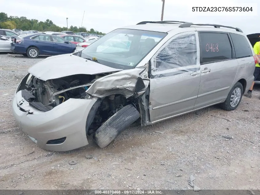 2006 Toyota Sienna Le VIN: 5TDZA23C76S573604 Lot: 40370468