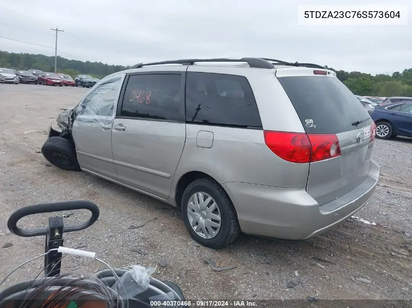 2006 Toyota Sienna Le VIN: 5TDZA23C76S573604 Lot: 40370468