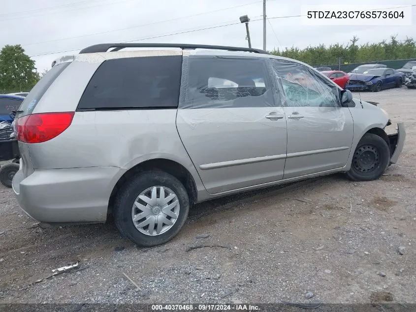 2006 Toyota Sienna Le VIN: 5TDZA23C76S573604 Lot: 40370468