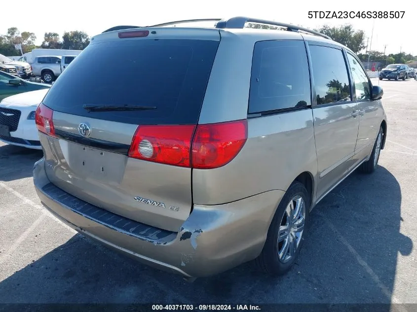 2006 Toyota Sienna Ce VIN: 5TDZA23C46S388507 Lot: 40371703