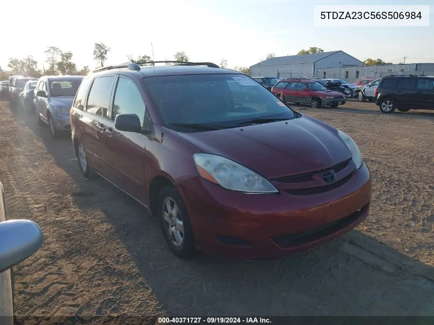 2006 Toyota Sienna Le VIN: 5TDZA23C56S506984 Lot: 40371727