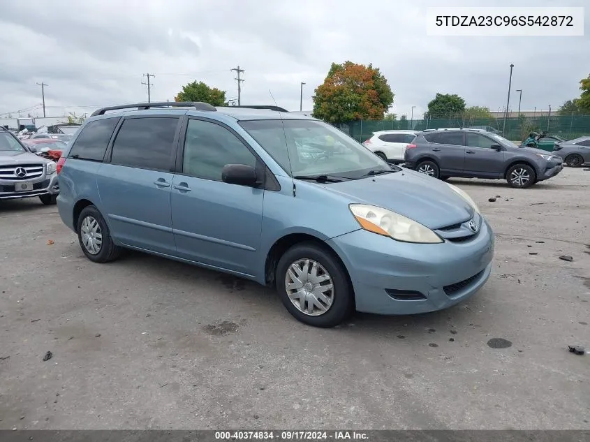 2006 Toyota Sienna Le VIN: 5TDZA23C96S542872 Lot: 40374834