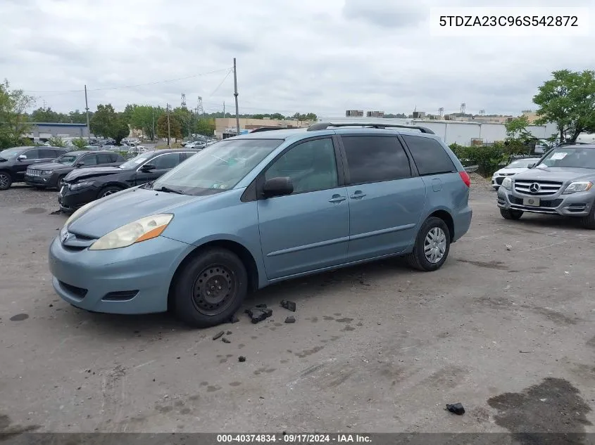 2006 Toyota Sienna Le VIN: 5TDZA23C96S542872 Lot: 40374834