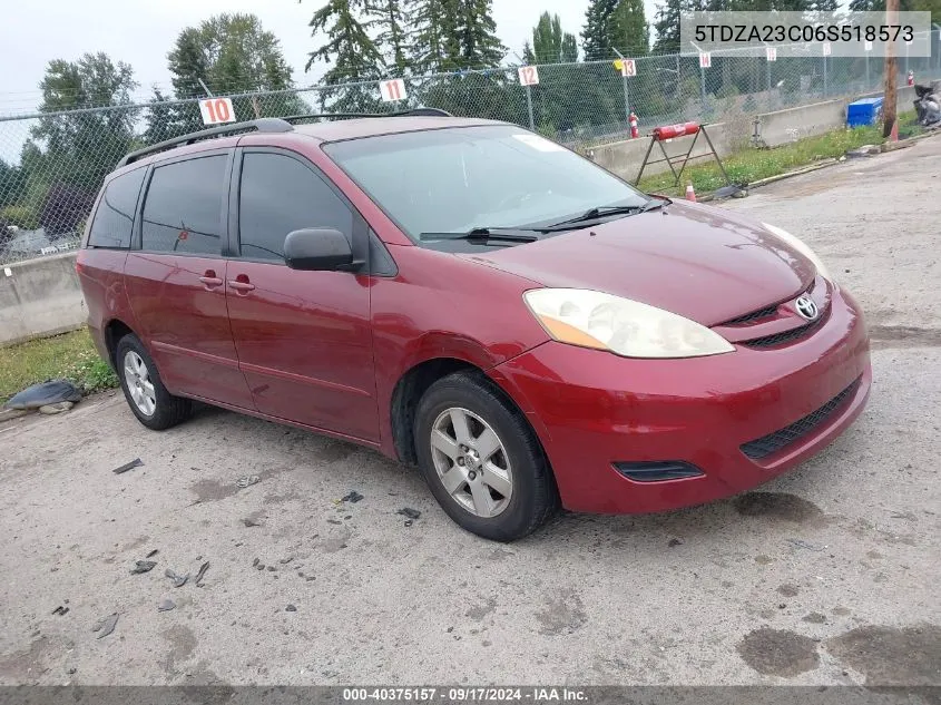 2006 Toyota Sienna Le VIN: 5TDZA23C06S518573 Lot: 40375157