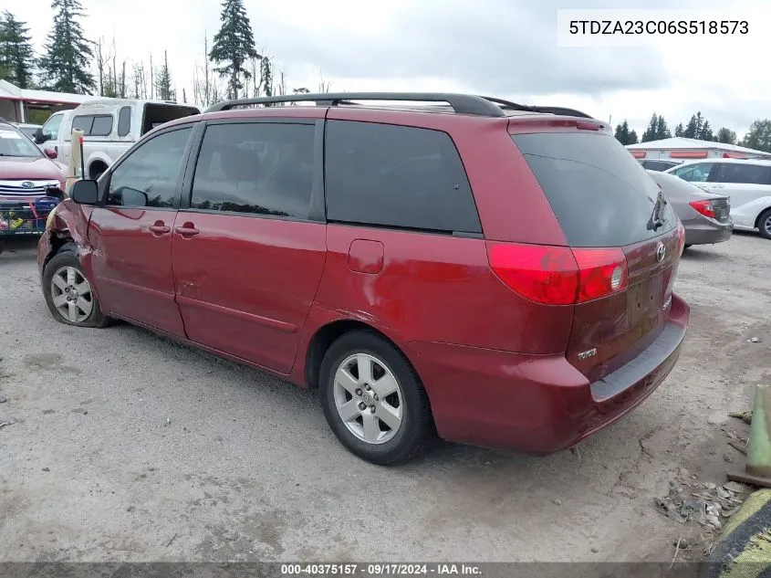 2006 Toyota Sienna Le VIN: 5TDZA23C06S518573 Lot: 40375157