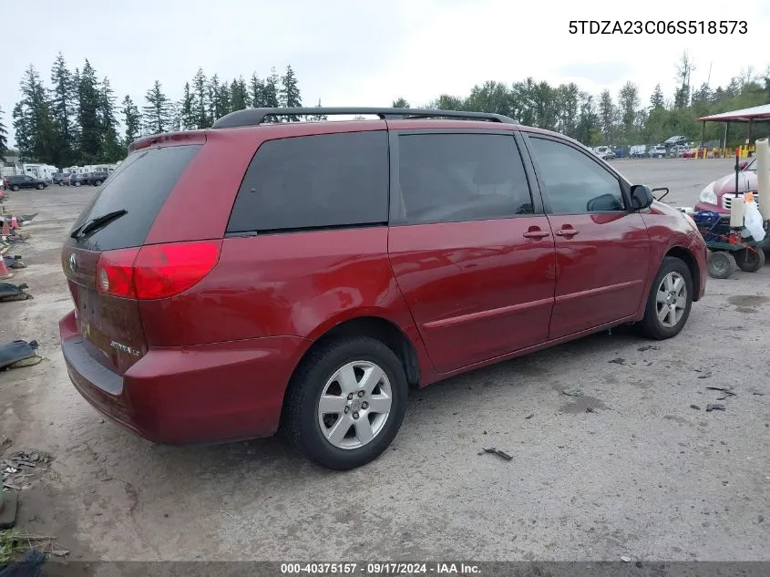 2006 Toyota Sienna Le VIN: 5TDZA23C06S518573 Lot: 40375157