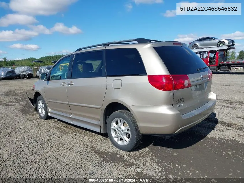 2006 Toyota Sienna VIN: 5TDZA22C46S546832 Lot: 40375168