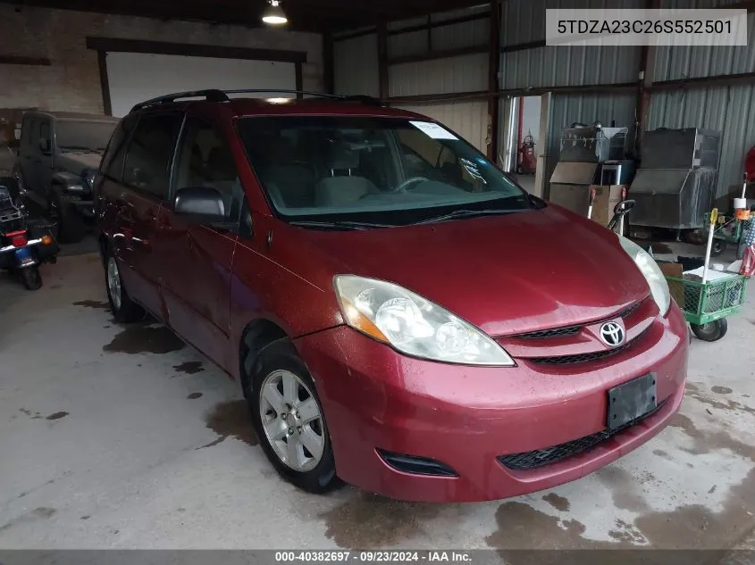 2006 Toyota Sienna Le VIN: 5TDZA23C26S552501 Lot: 40382697