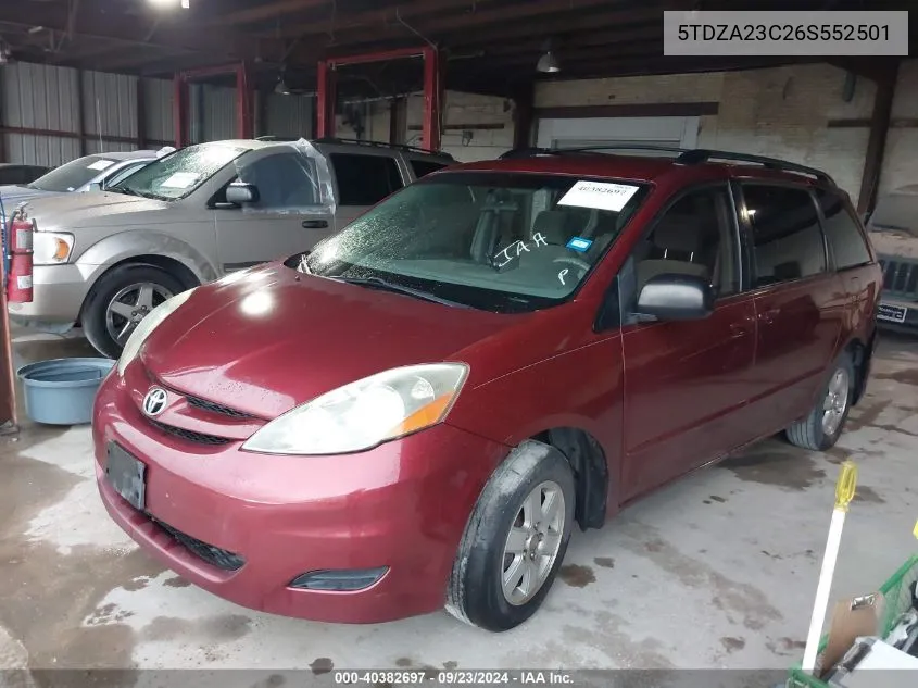 2006 Toyota Sienna Le VIN: 5TDZA23C26S552501 Lot: 40382697