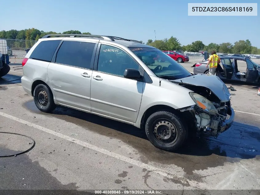 5TDZA23C86S418169 2006 Toyota Sienna Le