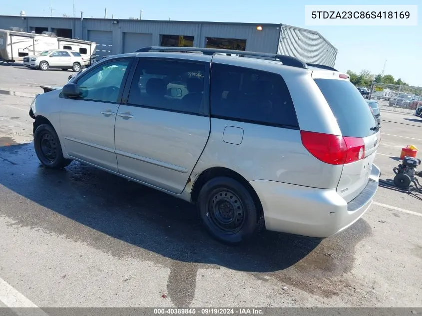 5TDZA23C86S418169 2006 Toyota Sienna Le