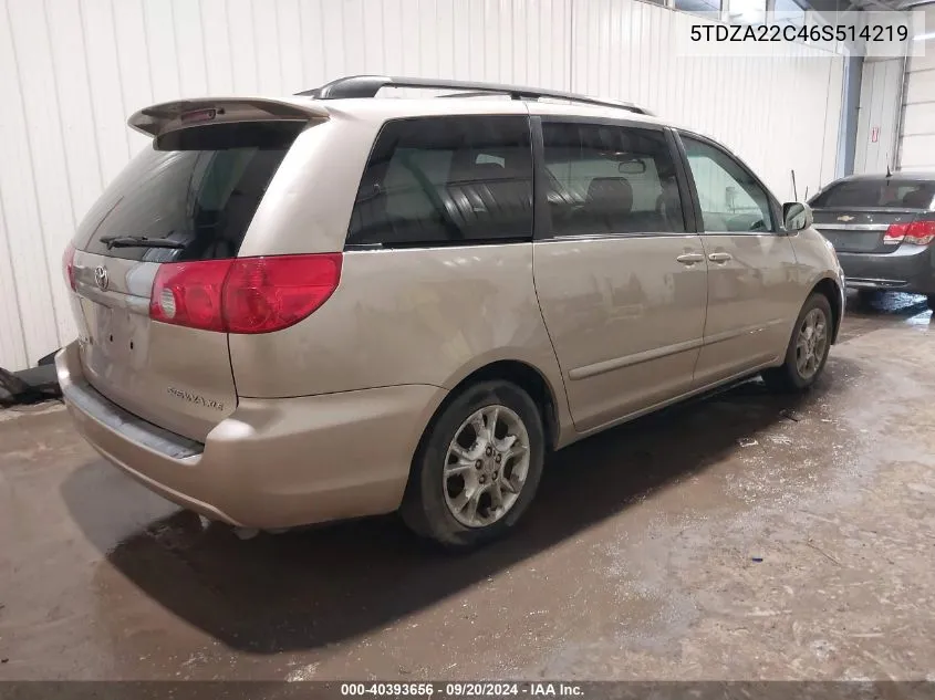 5TDZA22C46S514219 2006 Toyota Sienna Xle