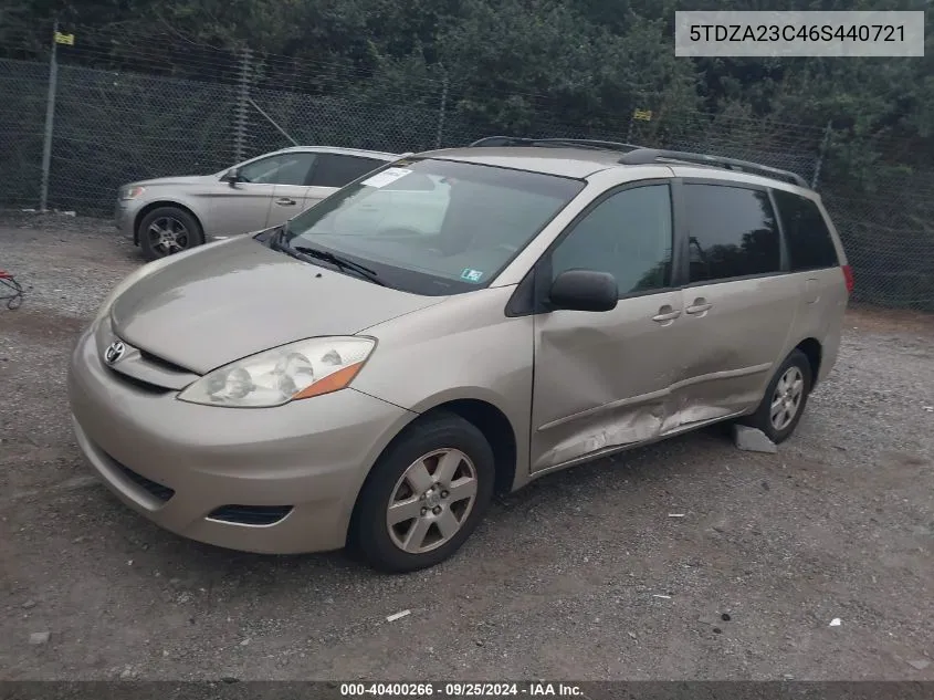 2006 Toyota Sienna Le VIN: 5TDZA23C46S440721 Lot: 40400266