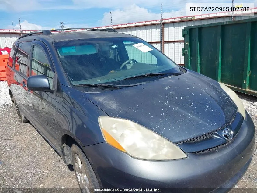 2006 Toyota Sienna Xle VIN: 5TDZA22C96S402788 Lot: 40406145