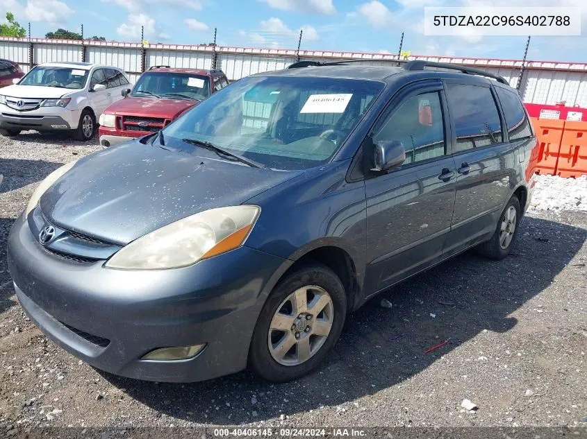 2006 Toyota Sienna Xle VIN: 5TDZA22C96S402788 Lot: 40406145