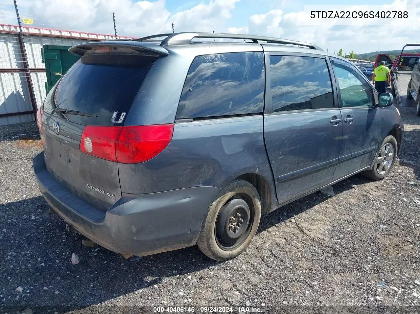 2006 Toyota Sienna Xle VIN: 5TDZA22C96S402788 Lot: 40406145