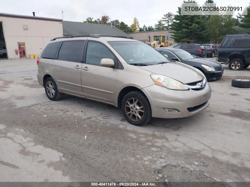 2006 Toyota Sienna Xle VIN: 5TDBA22C86S070991 Lot: 40411476