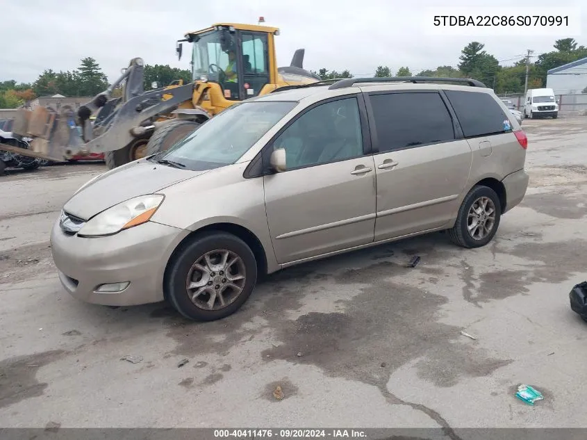 2006 Toyota Sienna Xle VIN: 5TDBA22C86S070991 Lot: 40411476