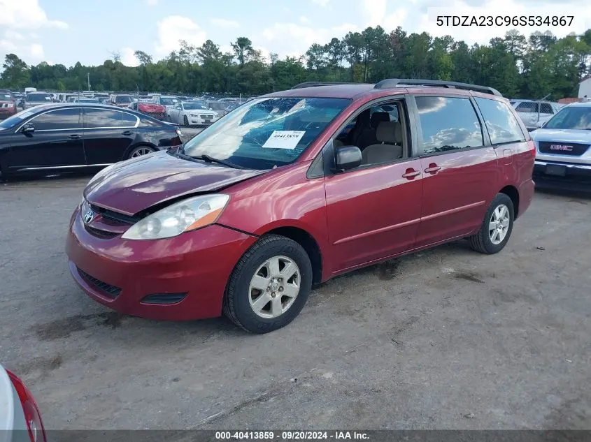 2006 Toyota Sienna Le VIN: 5TDZA23C96S534867 Lot: 40413859